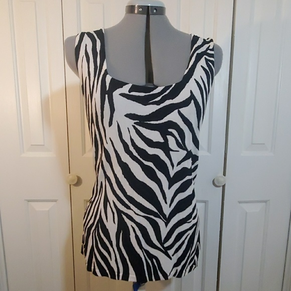 Dana Buchman Tops - DANA BUCHMAN Zebra Print Sleeve Blouse Size L